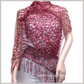 Sequined Women Evening Wrap, Paillette Scarf, Garden Shawl